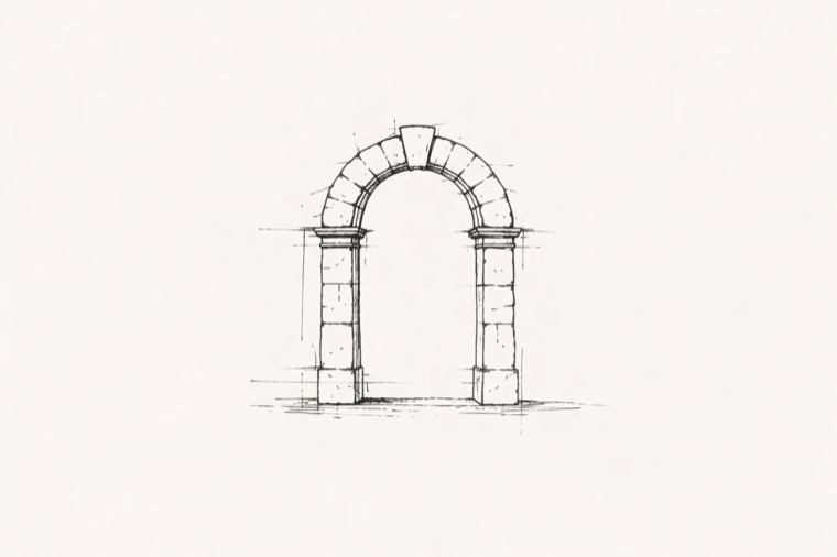 Arco de pedra, símbolo da Casa Mikael